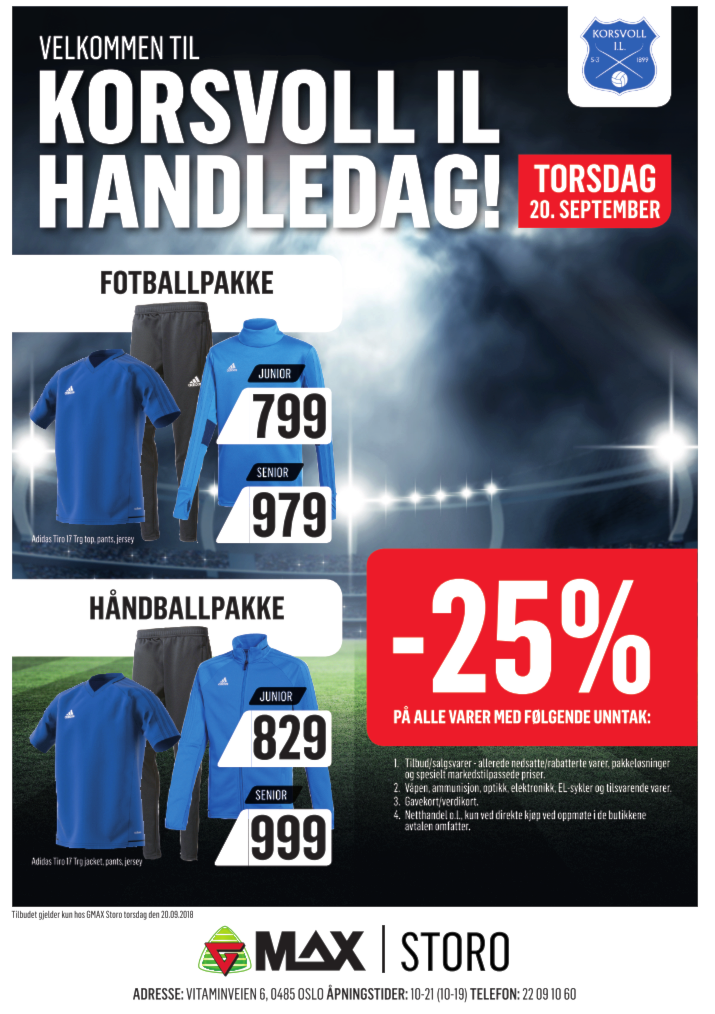 Klubbdag hos G-MAX Storo torsdag 20. september